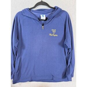 NCAA West Virginia Mountaineers Fleece Quarter-Zip Pullover Jacket Blue LG